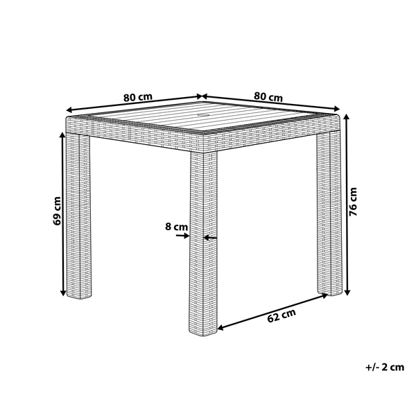 Outdoor Bistrotisch FOSSANO 80 cm 80 cm Weiß
