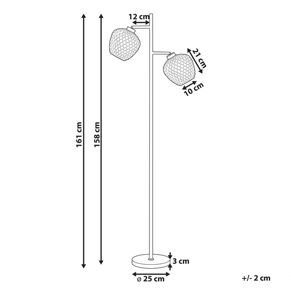 Stehlampe SHERRY Metall Schwarz