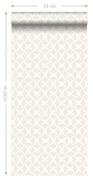 Origin Wallcoverings Tapete grafisches Muster Weiß - 53 cm x 10.05 m - 345737