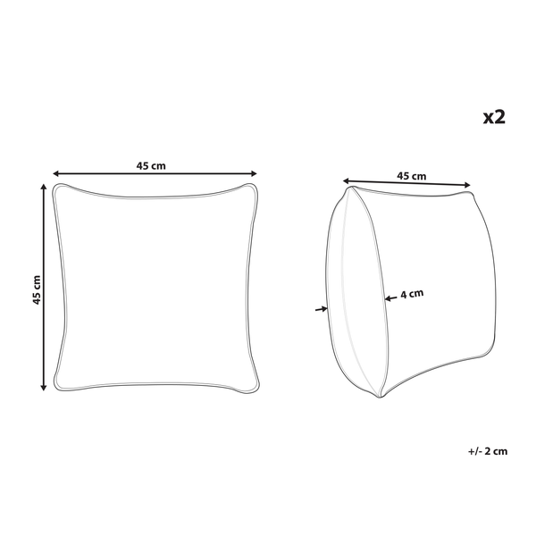 Dekokissen 2er Set BAKIRA Webpelz 45 x 45 cm Braun Abstraktes Muster
