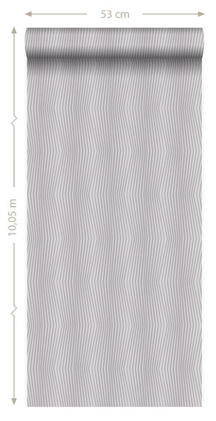 Origin Wallcoverings Tapete grafisches Muster Hellflieder Grau - 53 cm x 10.05 m - 347344