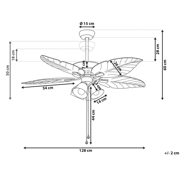 Deckenventilator mit Licht GILA Silber