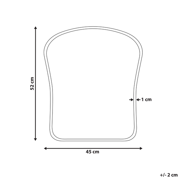 Technische Zeichnung einer Toilettensitzauflage mit Maßen 52 mal 45 Zentimeter