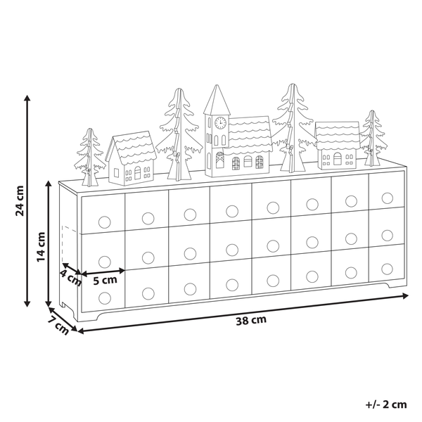 Adventskalender LED weiß Weihnachtsdorf MUONIO