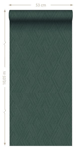 Origin Wallcoverings Tapete 3D-Muster Dunkelgrün - 53 cm x 10.05 m - 347847