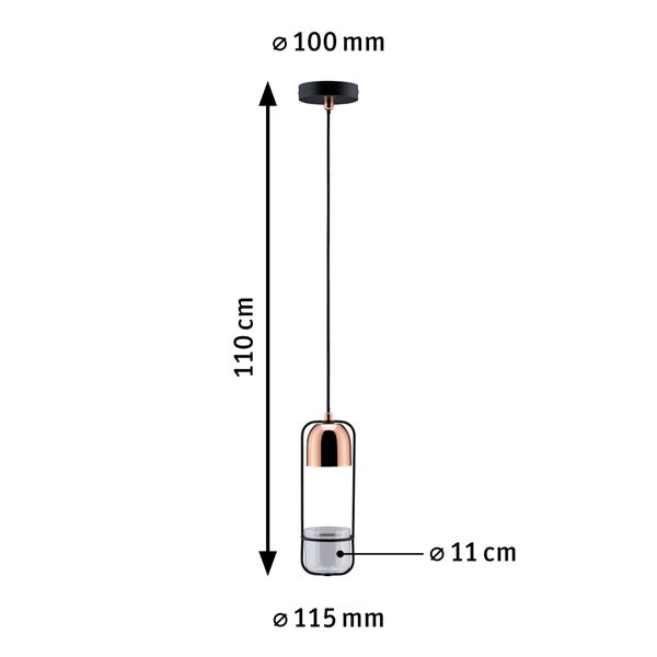 Neordic Pendelleuchte Fanja GU10 max. 20W Schwarz, Kupfer dimmbar Metall