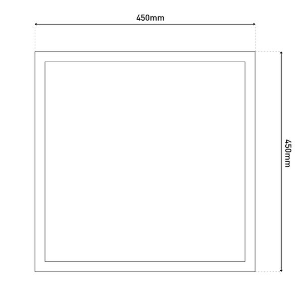 LED-Sensor-Panel ALEGRE Seitenlänge 45 cm, viele Funktionen, Aufbauleuchte inkl. Halterung aus Metall und Kunststoff, integrierte LEDs warmweiß
