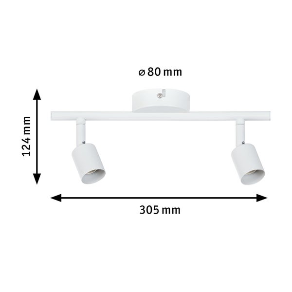 Spotlight Carolina GU10 230V max. 2x10W dimmbar Weiß matt