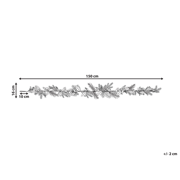 Abmessungen einer Tannengirlande mit einer Länge von 150 cm