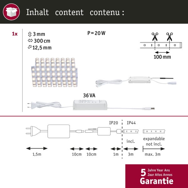Illustration der Produkteigenschaften des LED-Streifens