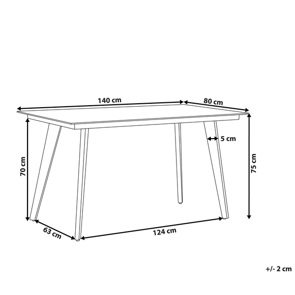Gartentisch MILETO 140 cm 80 cm Glas Grau