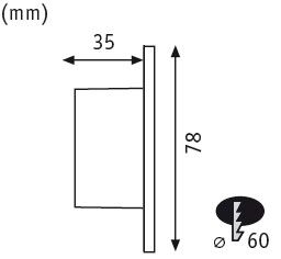 LED Wandeinbauleuchte Wall rund 78mm 1,1W 65lm 230V 2700K Weiß