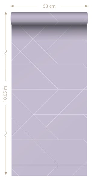ESTAhome Tapete grafische Linien Violett - 53 cm x 10.05 m - 139574
