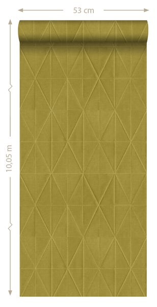 ESTAhome Tapete Origami-Muster Ockergelb - 53 cm x 10.05 m - 148711