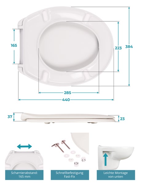 Anleitung zur Auswahl des passenden WC-Sitzes hinsichtlich Form, Maße und Montageart