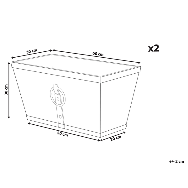 Rechteckiger Pflanzkasten aus Kunststoff mit Griff