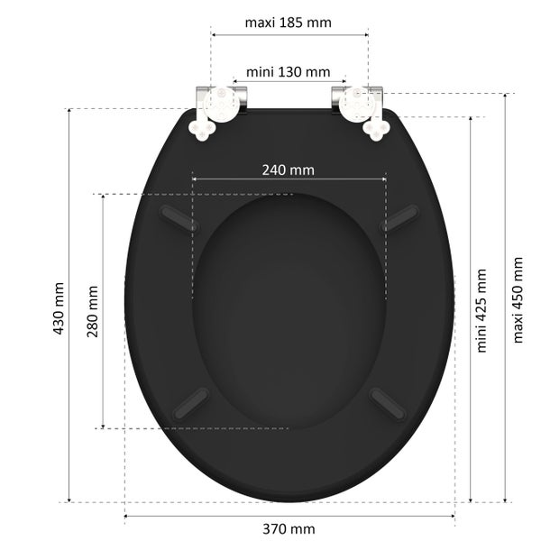 instmaier WC Sitz WC2M | FSC zertifiziertes Holz | Toilettendeckel mit Absenkautomatik | Klobrille Schwarz Matt | Oval | Nachhaltig | MDF-Holzkern