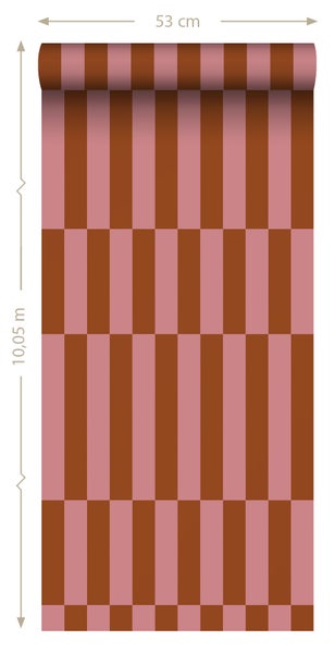 ESTAhome Tapete Streifen Rosa und Rot - 50 x 900 cm - 131427