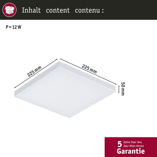 LED Panel Smart Home Zigbee 3.0 Velora eckig 225x225mm 8,5W 800lm Tunable White Weiß matt dimmbar