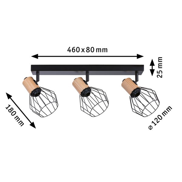 Spotlight Lanka E14 230V max. 3x20W dimmbar Schwarz