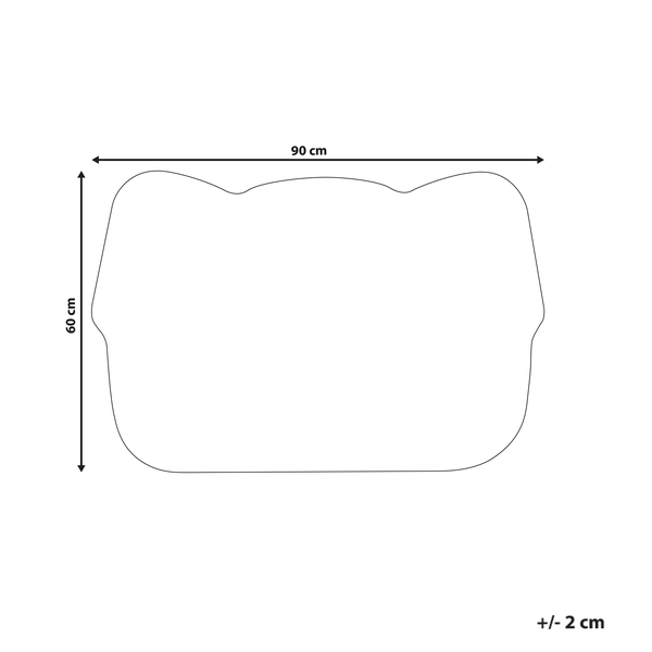 Skizze einer Tischplattengröße von 90 cm mal 60 cm
