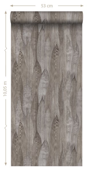 Origin Wallcoverings Tapete Blätter Taupe - 53 cm x 10.05 m - 347367