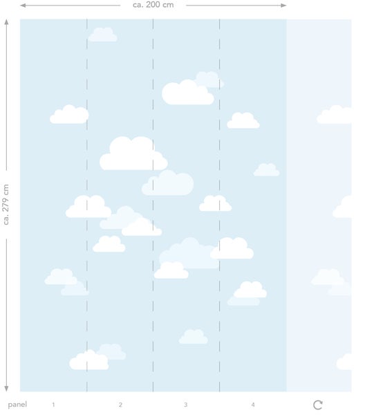 ESTAhome Fototapete kleine Wolken Hellblau - 200 x 279 cm - 158842