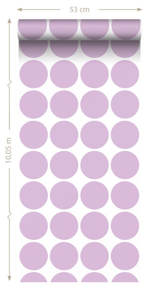 ESTAhome Tapete große Kugeln Violett - 50 x 900 cm - 131559