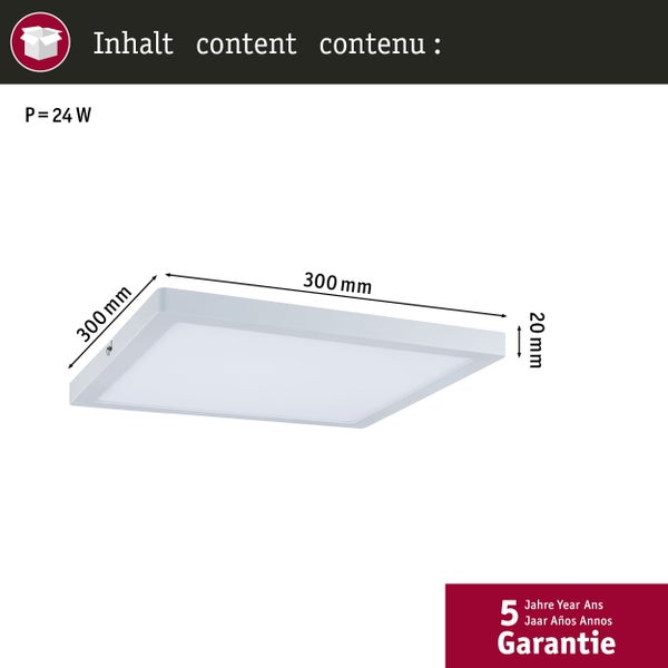 LED Panel Atria eckig 300x300mm 16,5W 1450lm 2700K Weiß dimmbar