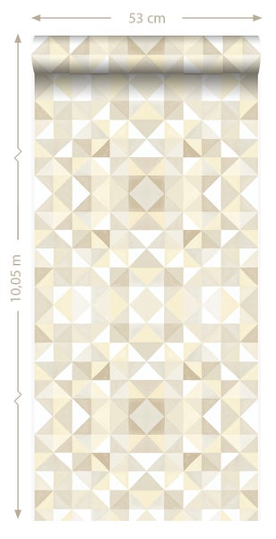 Origin Wallcoverings Tapete kubistisches Muster Beige - 53 cm x 10.05 m - 346907