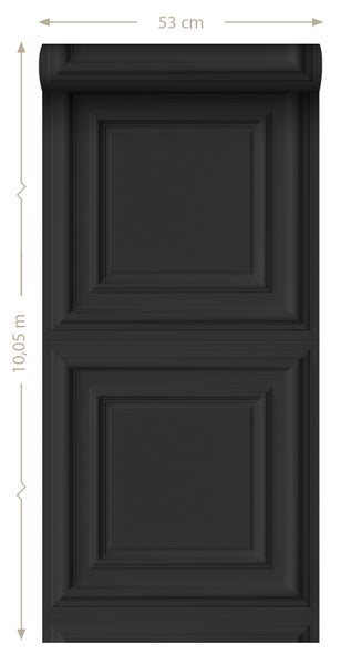 Origin Wallcoverings Tapete Holzwandverkleidung Schwarz - 53 cm x 10.05 m - 347832