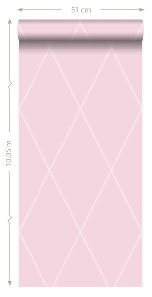 Origin Wallcoverings Tapete Karomuster Rosa - 53 cm x 10.05 m - 345722