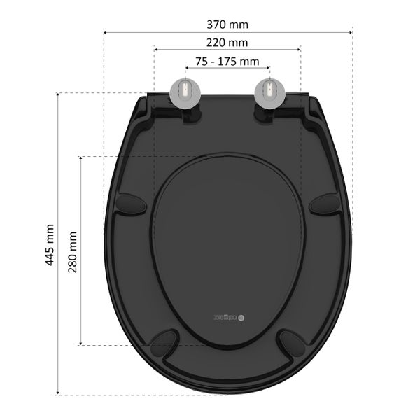 instmaier WC Sitz | Made in Germany | Toilettendeckel mit Absenkautomatik | Klobrille Schwarz Glanz | Oval | mit Schnellverschluss | Duroplast