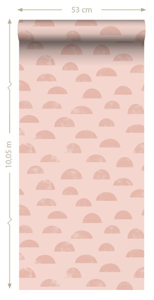 ESTAhome Tapete grafisches Motiv Rosa - 53 cm x 10.05 m - 139736