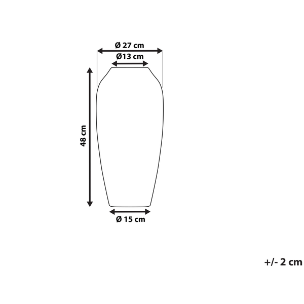 Dekovase LORCA Keramik 48 cm Dunkelgrau