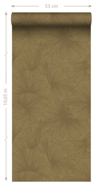 Origin Wallcoverings Tapete 3D Muster Blätter Gold - 50 x 900 cm - 348010