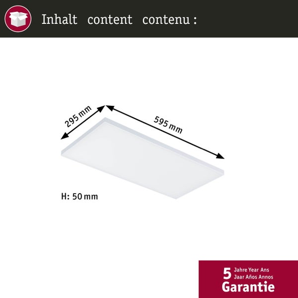 LED Panel mit den Maßen 595 mm x 295 mm x 50 mm