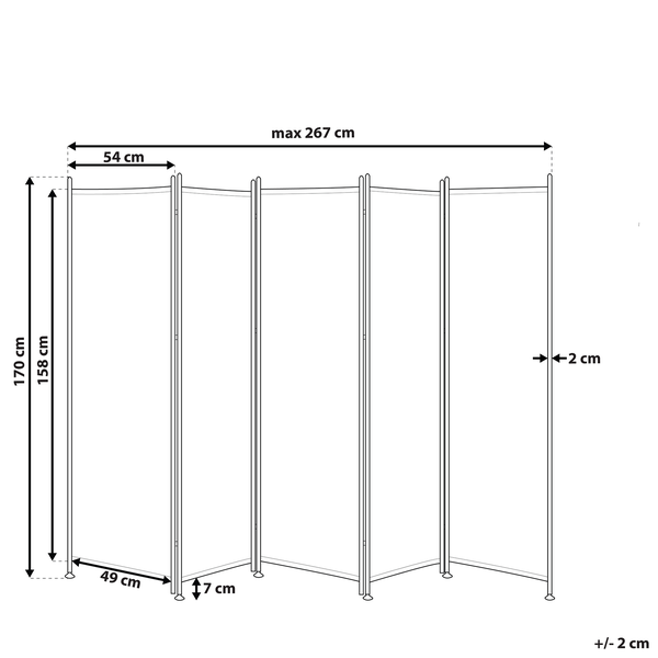 Raumteiler 5-teilig NARNI Weiß 267 cm 170 cm