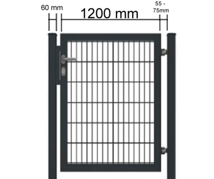 Gartentor voll Rahmen Anthrazit 1200 x 800 mm