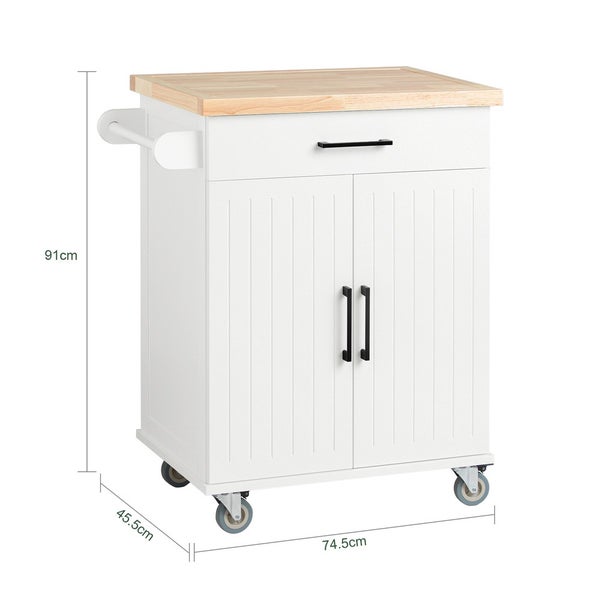 Küchenwagen mit Schublade, Schrank und Rädern