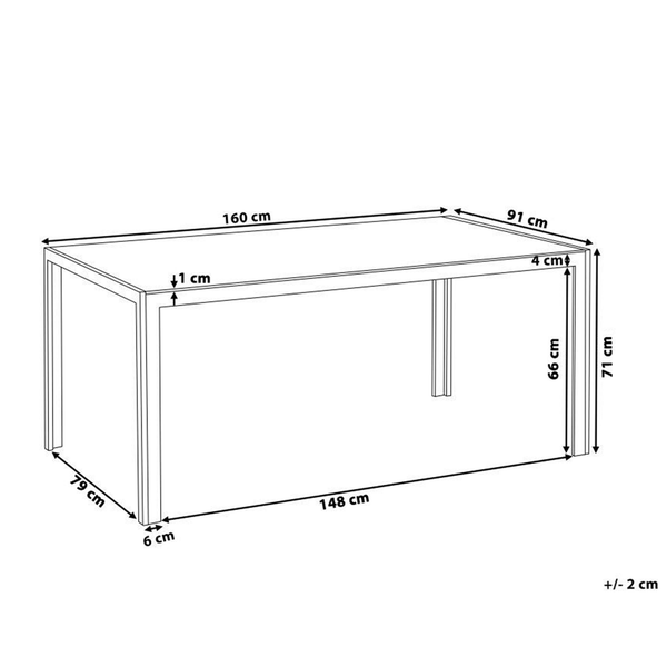 Gartentisch CATANIA 160 cm 91 cm Glas Schwarz
