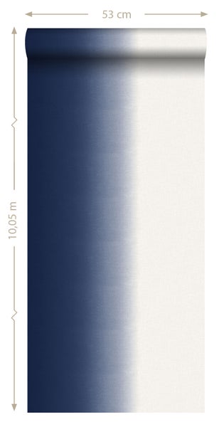 ESTAhome Tapete Dip Dye-Motiv Dunkelblau - 53 cm x 10.05 m - 148608