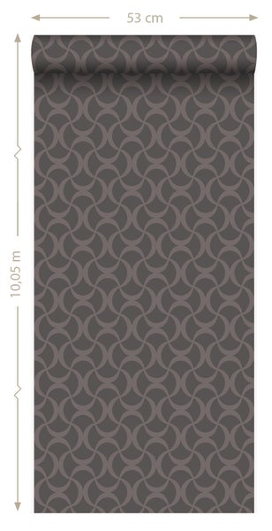 Origin Wallcoverings Tapete grafisches Muster Dunkelgrau - 53 cm x 10.05 m - 345740