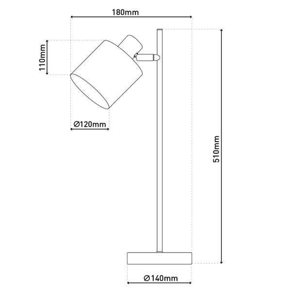 Tischleuchte MARON aus Metall satiniert-matt mit Stoffschirmen  in Braun, mit E14-Fassung, Lampe für Wohnzimmer, Esszimmer, Flur und Büro, Tischlampe 51 cm hoch