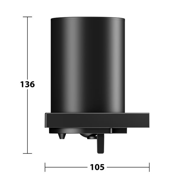 KEUCO Edition 11 Black Selection Seifenspender mit Stülpbecher aus Metall, 180ml, Wandmodell, schwarz-matt