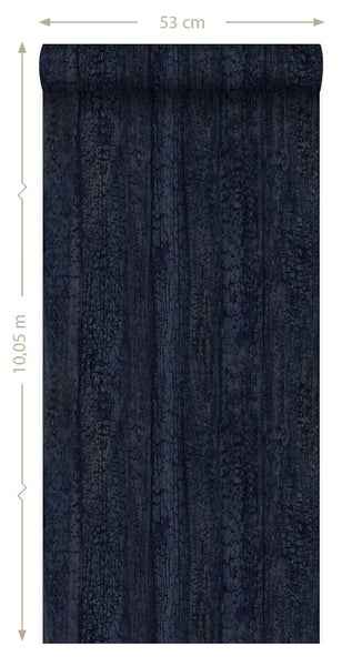 Origin Wallcoverings Tapete Holz-optik Dunkelblau - 53 cm x 10.05 m - 347532
