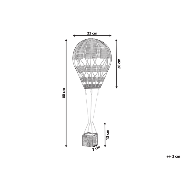 Technische Zeichnung einer Heißluftballon-Dekoration mit Größenangaben