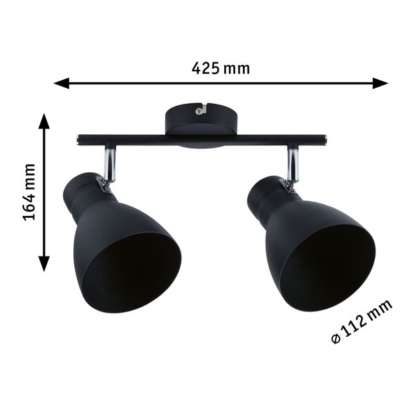 Spotlight Davy E27 230V max. 2x20W dimmbar Schwarz