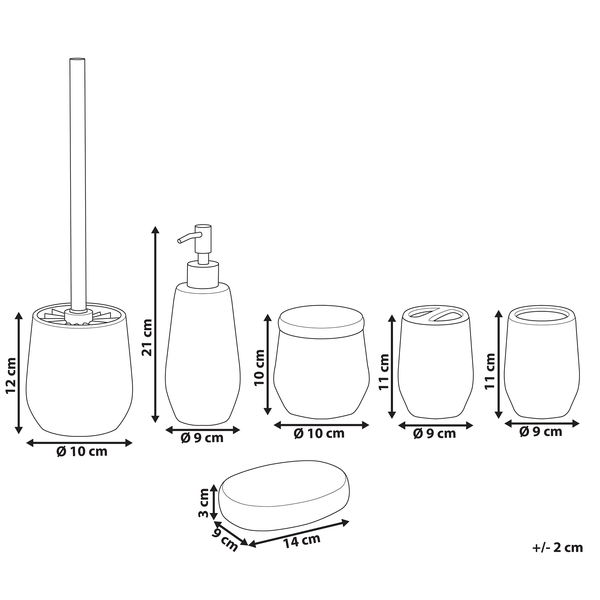 Badaccessoires Set 6-teilig CALLELA Keramik Weiß