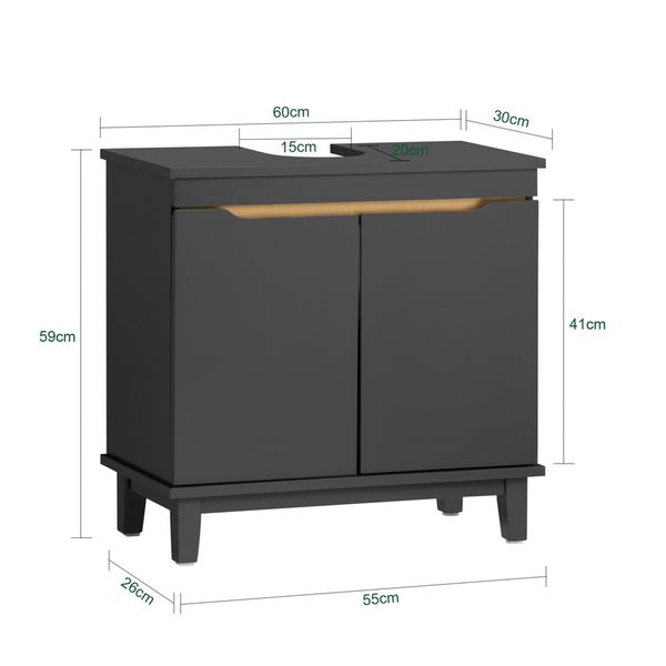 Waschbeckenunterschrank mit Maßen 60 x 30 x 59 cm